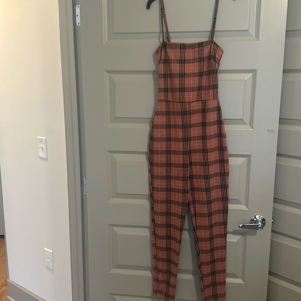 super cute flannel romper perfect for fall!